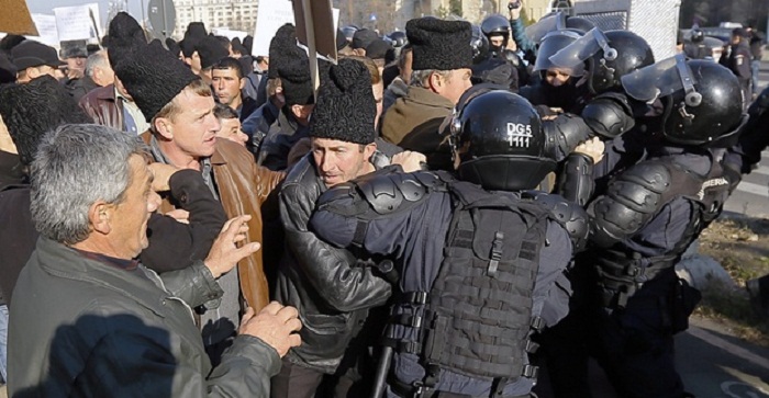 Shepherds storm Romanian parliament in protest over sheepdog law